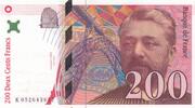 France 200 francs 200 Francs - Gustave Eiffel - Tour Eiffel - 1996 - Série K.052 -