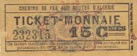 Algérie 15 centimes 15 Centimes - Chemins de fer sur Routes d'Algérie - Série 232315 -
