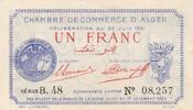 Algérie 1 franc 1 Franc - Chambre de commerce d'Alger - 22-06-1921 - Série B.48 -