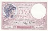 France 5 francs 5 Francs - Violet - 27-07-1939 - Série H.59381 -