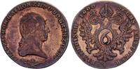Autriche 6 kreuzer 6 Kreuzer, François II - Armoiries - 1800 S -