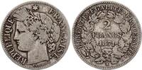 France 2 francs 2 Francs Cérès - 1871 Grand A Paris - Argent -