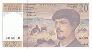 France 20 francs 20 Francs - Debussy - 1992 - Série A.035 -