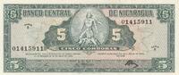 Nicaragua 5 cordobas 5 Cordobas - Cacique Nicaroa - 16-05-1968 - Série B -