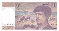 France 20 francs 20 Francs - Debussy - 1988 - Série M.023 -