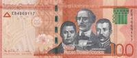 République dominicaine  100 Pesos - Duarte, Sanchez, Mella - Puerta del Conde - 2023 (2024) - Série EB NEUF