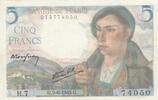 France 5 francs 5 Francs - Berger - 02-06-1943 - Série H.7 -