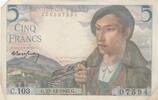 France 5 francs 5 Francs - Berger - 23-12-1943 - Série C.103 -