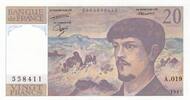 France 20 francs 20 Francs - Debussy - 1987 - Série A.019 -