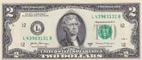 USA 2 dollars 2 Dollars - San Francisco - Jefferson - 2017A - Série L12 San Francisco -