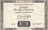 France 10 livres 10 Livres - Filigrane République - Sign. Taisaud - 24-10-1792 - Série 15198 -