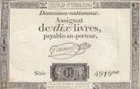 France 10 livres 10 Livres - Filigrane République - Sign. Taisaud - 24-10-1792 - Série 4919 -