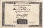 France 10 livres 10 Livres - Filigrane Fleur de Lys - 24-10-1792 - Sign. Taisaud - Série 3205 -