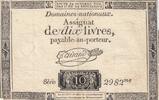 France 10 livres 10 Livres - Filigrane Fleur de Lys - 24-10-1792 - Sign. Taisaud - Série 2982 -