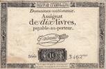 France 10 livres 10 Livres - Filigrane Fleur de Lys - 24-10-1792 - Sign. Taisaud - Série 3462 -