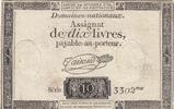 France 10 livres 10 Livres - Filigrane Fleur de Lys - 24-10-1792 - Sign. Taisaud - Série 3302 -