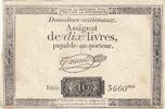 France 10 livres 10 Livres - Filigrane Fleur de Lys - 24-10-1792 - Sign. Taisaud - Série 3660 -