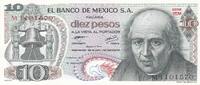 Mexique 10 pesos 10 Pesos - Miguel Hidalgo y castilla - 18-02-1977 - Série EM -