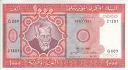 Mauritanie 1000 ouguiya 1000 Ouguiya - Homme barbu - 28-11-1981 - Série G.009 - PROMO -