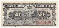 Cuba 20 centavos 20 Centavos 1897 - Récolte du sucre de canne -