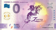 Malte 0 euro 0 Euro Souvenir - Classique du cinéma - La marque de Zorro - Anniversaire - 2025 -