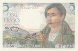 France 5 francs 5 Francs - Berger - 05-08-1943 - Série E.54 -