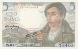 France 5 francs 5 Francs - Berger - 05-08-1943 - Série W.67 -