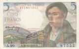 France 5 francs 5 Francs - Berger - 25-11-1943 - Série A.90 -
