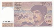 France 20 francs 20 Francs - Debussy - 1997 - Série A.050 - Petit numéro -