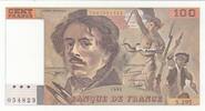 France 100 francs 100 Francs - Delacroix - 1995 - Série S.295 - Fauté filigrane inversé coupé en 2 -