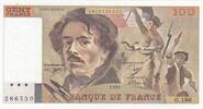 France 100 francs 100 Francs - Delacroix - 1991 - Série O.186 -