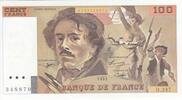 France 100 francs 100 Francs - Delacroix - 1993 - Série O.247 - Fauté Uniface -