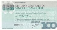 Italie 100 lires 100 Lires Istituto Centrale di Banche E Banchieri - 1977 - Neuf -