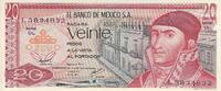 Mexique 20 pesos 20 Pesos - J. Morelos - Pyramide de Quetzalcoatl - 1977 -