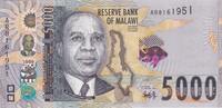 Malawi 5000 kwacha 5000 Kwacha - Dr.Hastings Banda - Banque - 01-01-2022 - Série AR -