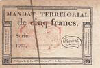 France 5 francs 5 Francs - Mandat Territorial - 28 Ventose de l'an 4 - Série 1907 - Cachet Rouge -