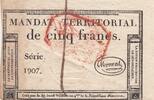 France 5 francs 5 Francs - Mandat Territorial - 28 Ventose de l'an 4 - Série 1907 - Cachet Rouge -