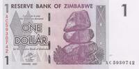 Zimbabwe 01/08/2008 1 Dollar Buffle - Cascade - 2008 NEUF