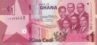 Ghana 1 cédi 1 Cédi, K. Nkrumah et 5 leaders - Barrage - 2022 - Série LJ -