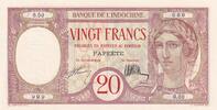 Tahiti 20 francs 20 Francs Au paon - Spécimen - Papeete - Banque de l'Indo-Chine - 1928 -