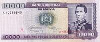 Bolivie 10000 pesos 10000 Pesos, Maréchal A. De Santa Cruz - Parlement - 1984 -