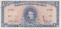 Chili 0.50 escudo 1/2 Escudo (Medio Escudo) Bernardo O'Higgins série B 21 n°677084 -