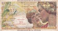Réunion 20 nf 1000 Francs / 20 Nouveaux Francs - 1971 - Surchargé - Série R.2 -