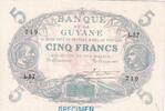 Guyane Française 5 francs 5 Francs - 1922-1947 - Spécimen - Série L.57 -