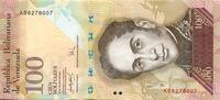 Venezuela 100 bolivares 100 Bolivares Simon Bolivar - Petits cardinals -