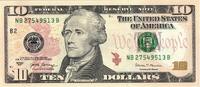 USA 10 dollars 10 Dollars Hamilton - Batiment du Trésor 2017 B2 New York - Neuf -