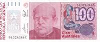 Argentine 100 australes 1989-1990 100 Australes - Domingo F. Sarmiento -... 1,00 EUR  + 7,00 EUR frais d'envoi