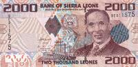 Sierra Leone 2000 leones 2010 2000 Leones - I.T.A. Wallace-Johnson - 27-... 5,00 EUR  + 7,00 EUR frais d'envoi