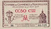 France 50 centimes 1915 50 Centimes - Chambre de Commerce de Montpellier... 10,00 EUR  + 7,00 EUR frais d'envoi