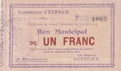 France 1 franc 1915 1 Franc - Commune d'&Eacute;treux - 03-07-1915 - 2&egrave;me &Eacute;miss... 10,00 EUR  + 7,00 EUR frais d'envoi